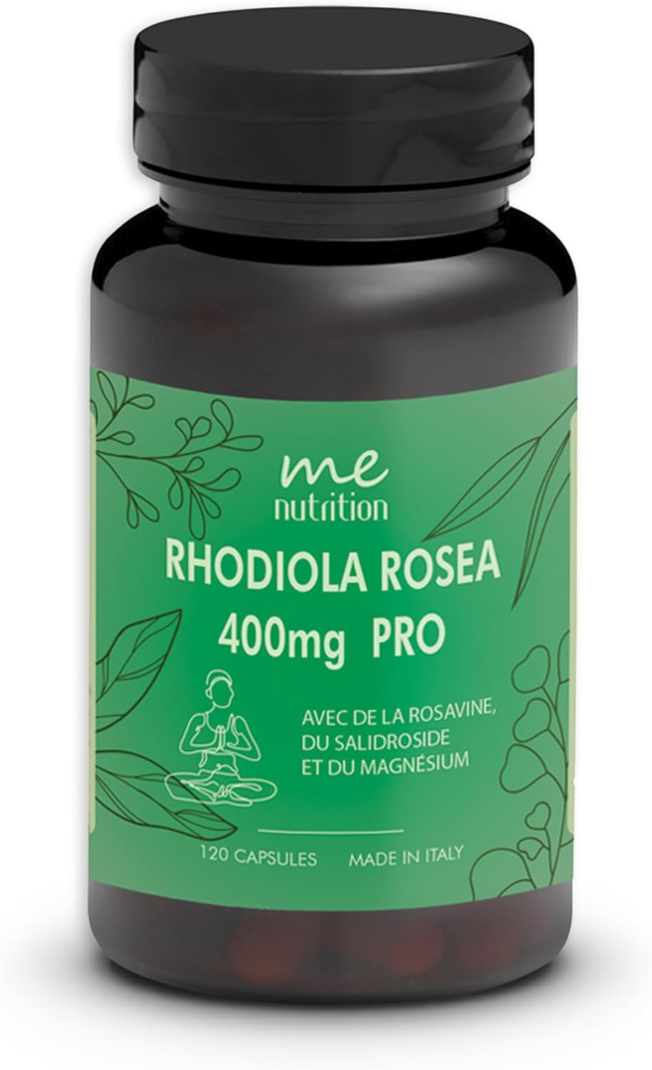 Rhodiola Rosea 400mg PRO renforcée au Magnésium – Équilibre Émotionnel, Fatigue Physique et Mentale, Anti-Stress, Concentration - Jusqu'à 4 Mois de Cure – 120 Gélules – Made in Italy – Me Myeasy