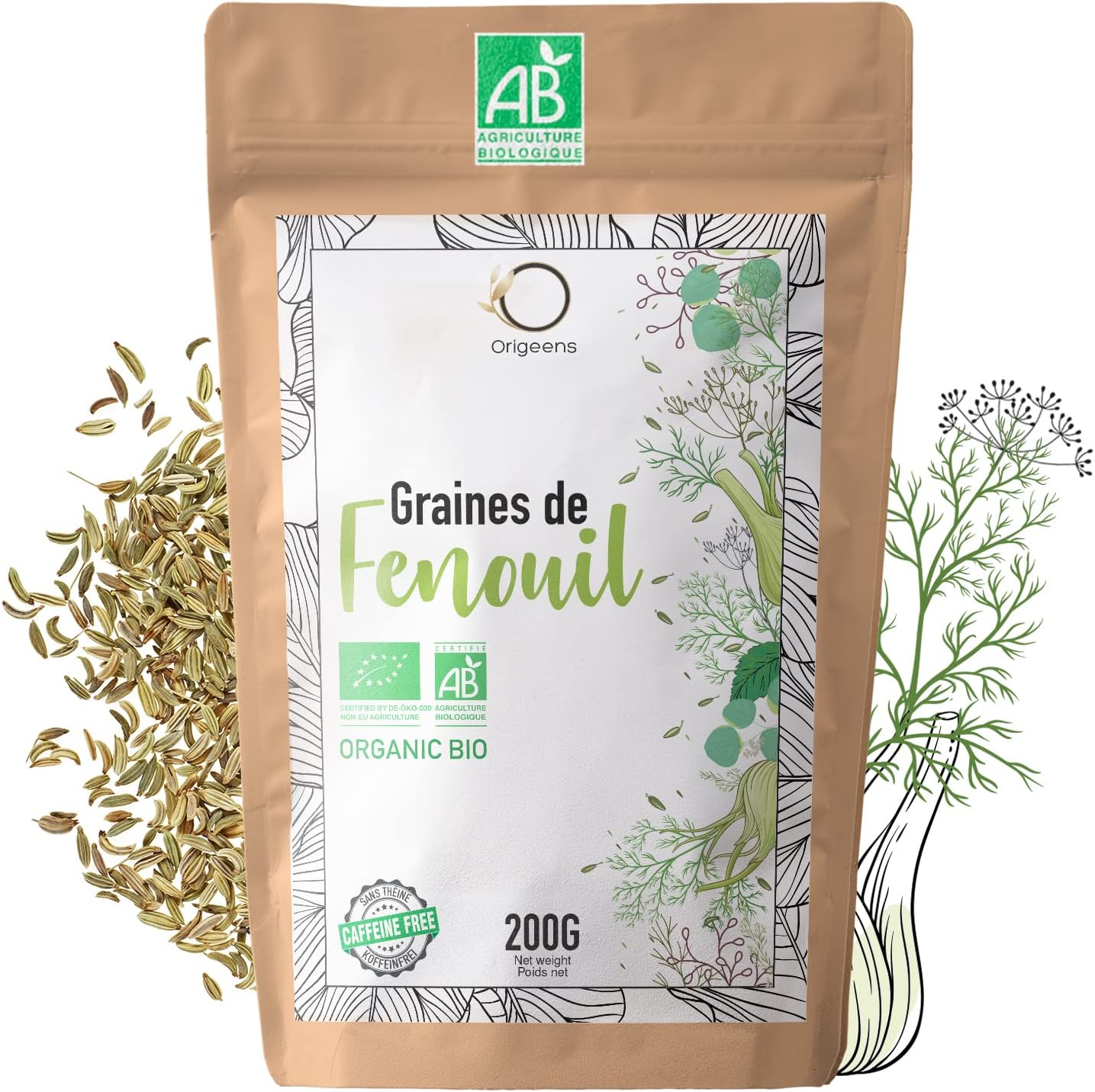 INFUSION GRAINES DE FENOUIL BIO 200g - Tisane allaitement bébé, lactation et digestion difficile - Graine de Fenouil Bio pour thé en vrac