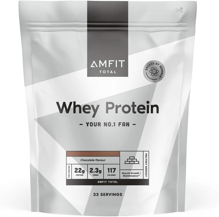 Marque Amazon - Amfit Nutrition Protéines en Poudre de Lactosérum (Whey), Chocolat , 33 portions, 1 kg (Lot de 1) Chocolat 1 kg (Lot de 1)