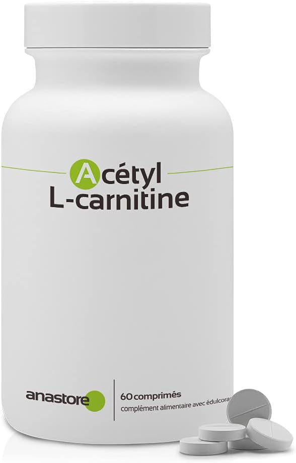 ACÉTYL L - CARNITINE * 500 mg / 60 comprimés * Cardiovasculaire (glucose), Cerveau, Équilibre émotionnel, Performances sportives, Vision * Garantie Satisfait ou Remboursé * Fabriqué en France