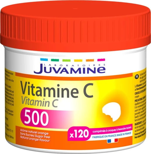 Vitamine C500 - Maxi Format - 120 Comprimés à croquer (Lot de 1) 120 unité (Lot de 1)