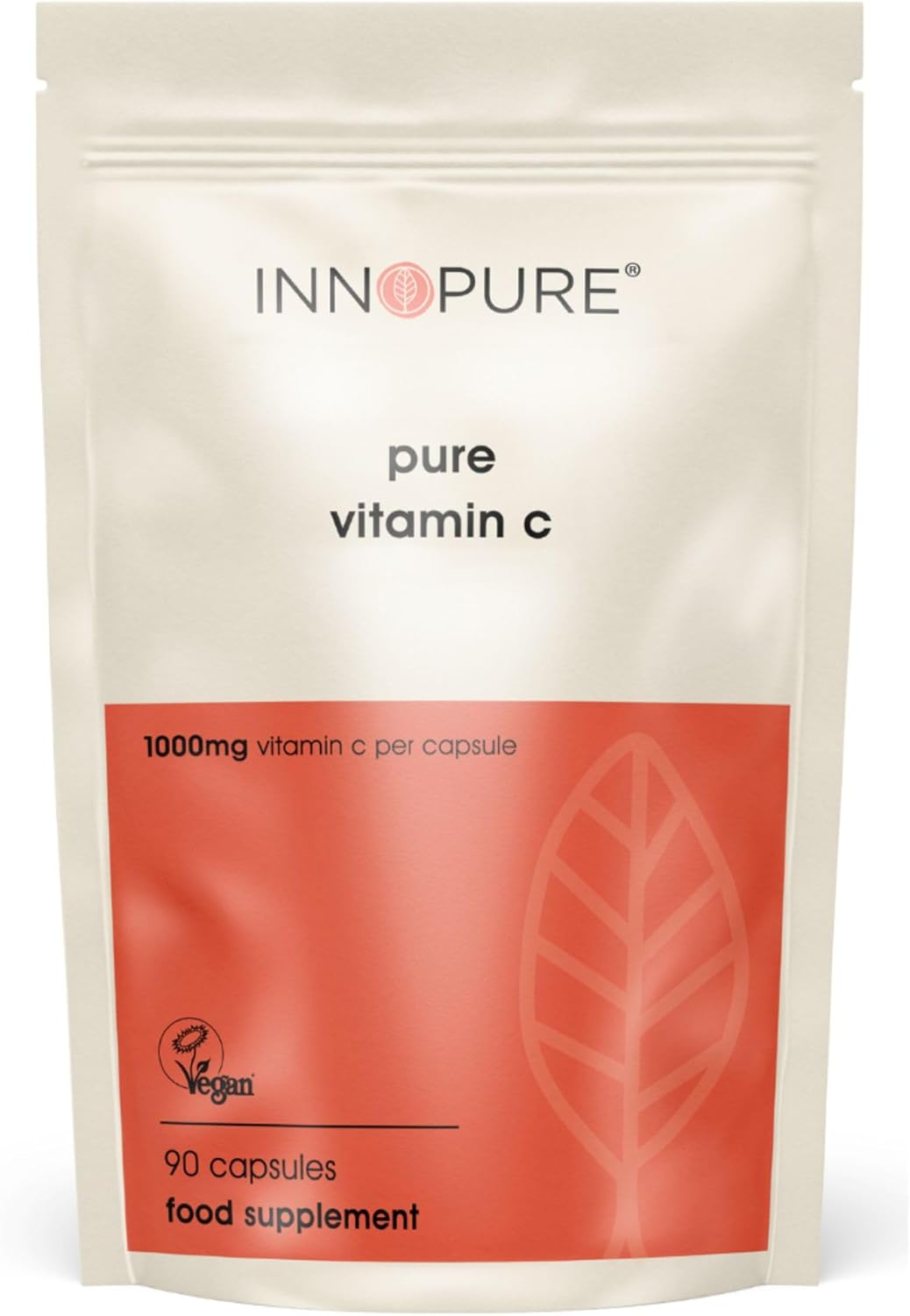 INNOPURE Gélules de vitamine C pure 1000 mg (sans agents de remplissage ni liants) Complément alimentaire pur, facile à avaler, 1 gélule par jour (pas de comprimés) 90 gélules