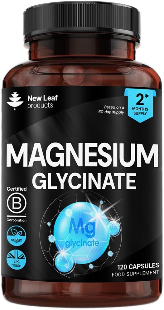 Compléments de Magnésium Bisglycinate, Bisglycinate de Magnésium 1 040 mg (208 mg par Portion), 120 Gélules à Haute Concentration, Ingrédient Actif Pur, Fabriqués au Royaume-Uni