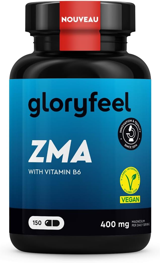 ZMA Magnésium + Zinc et Vitamine B6, Complexe Premium pour Sportifs, Soutient l'Énergie, Récuperation Musculaire, Réduit la Fatigue*, 150 Capsules Hautement Dosées, Sans Additifs, 100% Vegan