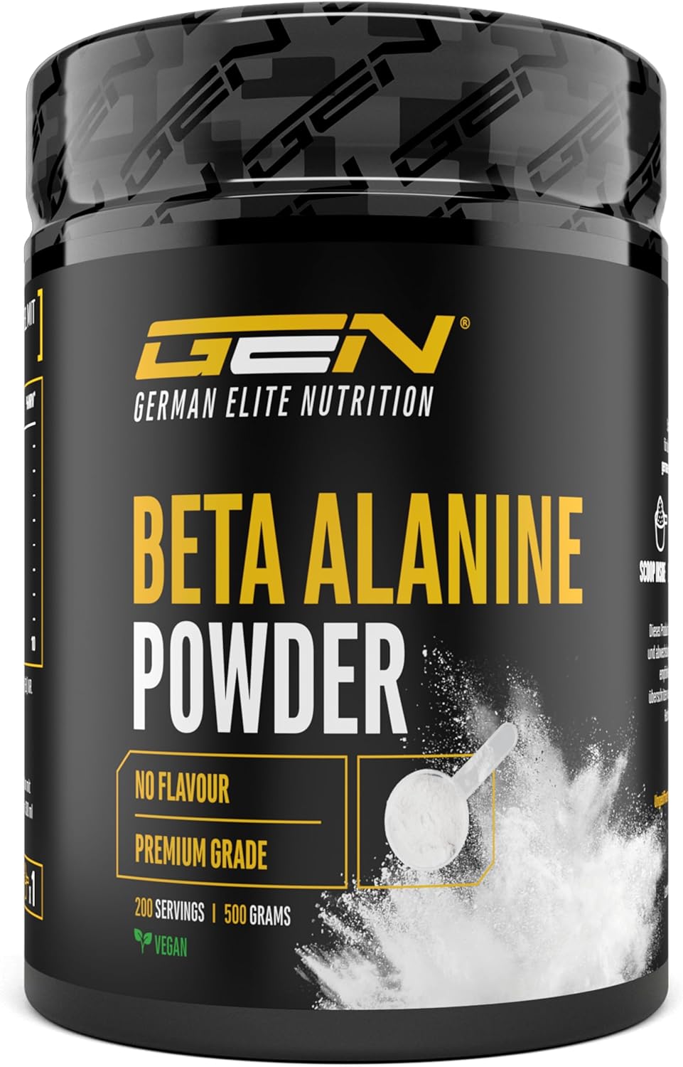 Bêta Alanine - 500 g poudre pure sans additifs - pureté +99% - 100% acide aminé Bêta Alanine - Vegan - German Elite Nutrition