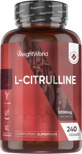 L Citrulline 3000mg, Alternative Citrulline Poudre 240 Gélules Vegan, Acide Aminés pour 2 Mois, sans Stéarate de Magnésium