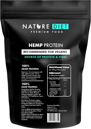Protéine de Chanvre 1000g - Végétalien - Poudre de protéine - À base de plantes