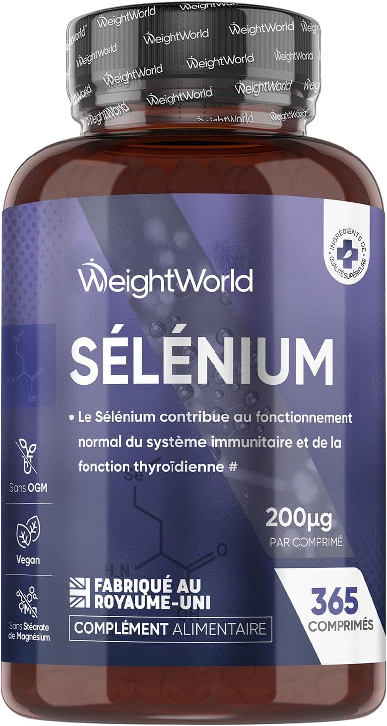 Selenium 200mcg, L Selenomethionine, 365 Comprimés Vegan (+1 An), 1 Comprimé Tous Les 2 Jours, Selon L'EFSA, Le Sélénium Contribue au Fonctionnement Normal de la Thyroïde, sans Stéarate de Magnésium