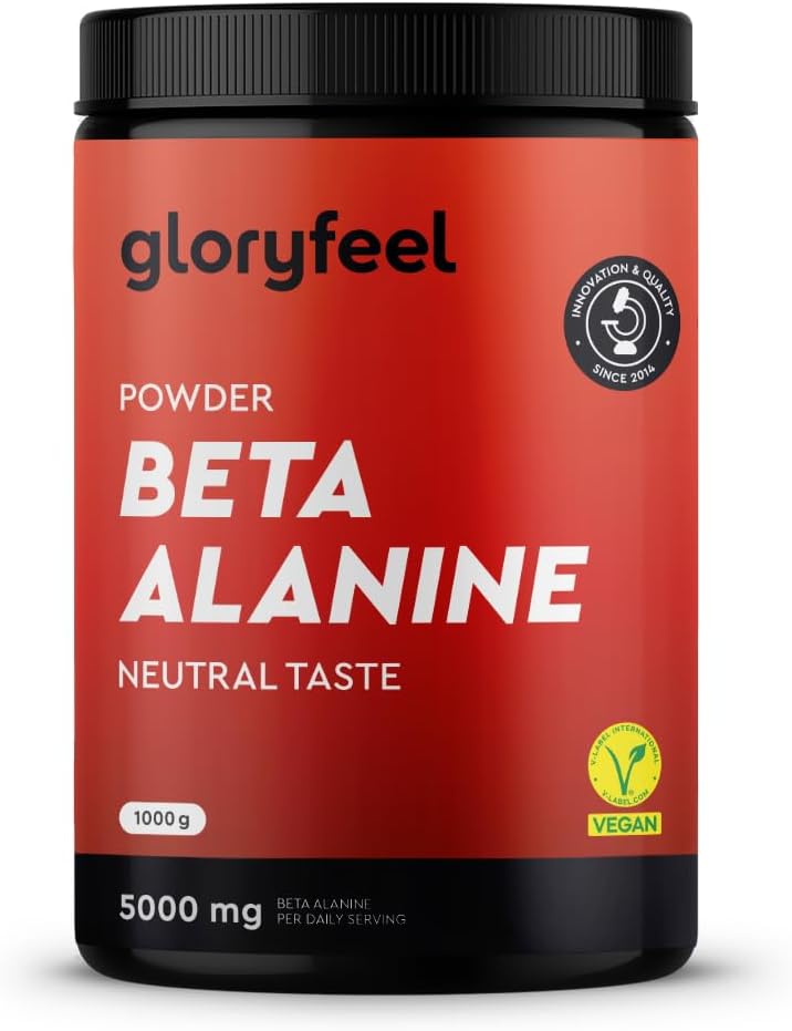 Beta alanine en poudre 1000g - 5000mg par portion - Pré-workout pendant 7 mois - Acide aminé végan à haute dose - Beta alanine +99% pure, sans additifs & saveur neutre - Qualité testée en laboratoire