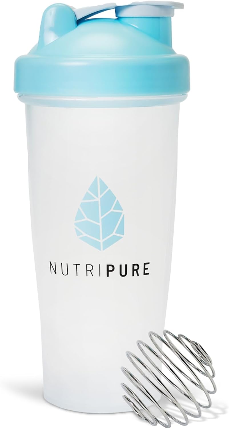 Shaker Proteine Inox - Transparent - Bouteille Shaker Sport avec Boule Inox - Mélange Homogène et Facile à Nettoyer - Conception Hermétique et Durable - 600 ml - Fabriqué en France