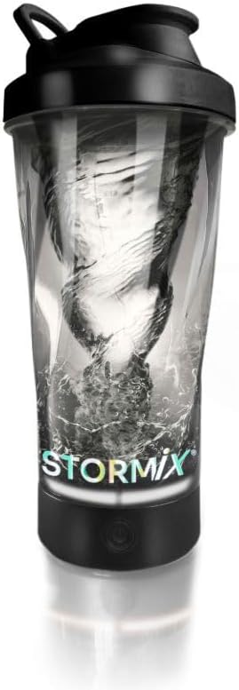 Shaker éléctrique｜Mélangeur Haute Qualité, Texture Onctueuse｜Préparation Homogène pour protéines,pré Workout｜Contenance 600ml｜Tritan & ABS, sans BPA｜Faible Volume Sonore｜Rechargeable USB Noir