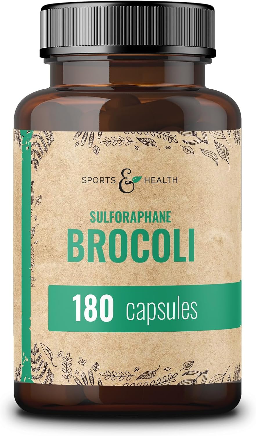 Capsules de Brocoli - 180 Capsules de Sulforaphane Haute Dose - Végétalien - Sans Remplissage - Embouteillé en Allemagne - A partir d'Extrait de Brocoli - Sulphoraphane Extrait de Brocoli