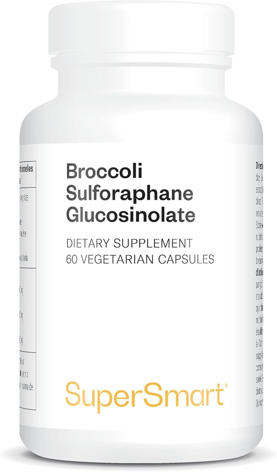 Broccoli Sulforaphane Glucosinolate - Favorise la Santé Digestive - Détoxifiant - Extrait de Brocoli Standardisé à 10% de Sulforaphane Glucosinolate - Vegan - Sans Gluten - Supersmart
