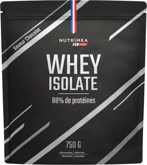 Whey Isolate - 88% de Protéines, Faible en Sucre - Performance & Récupération Optimales - Whey Protein Isolate 100% Pure - Saveur Chocolat Intense - Nutrimea - Expertise Française Whey Chocolat