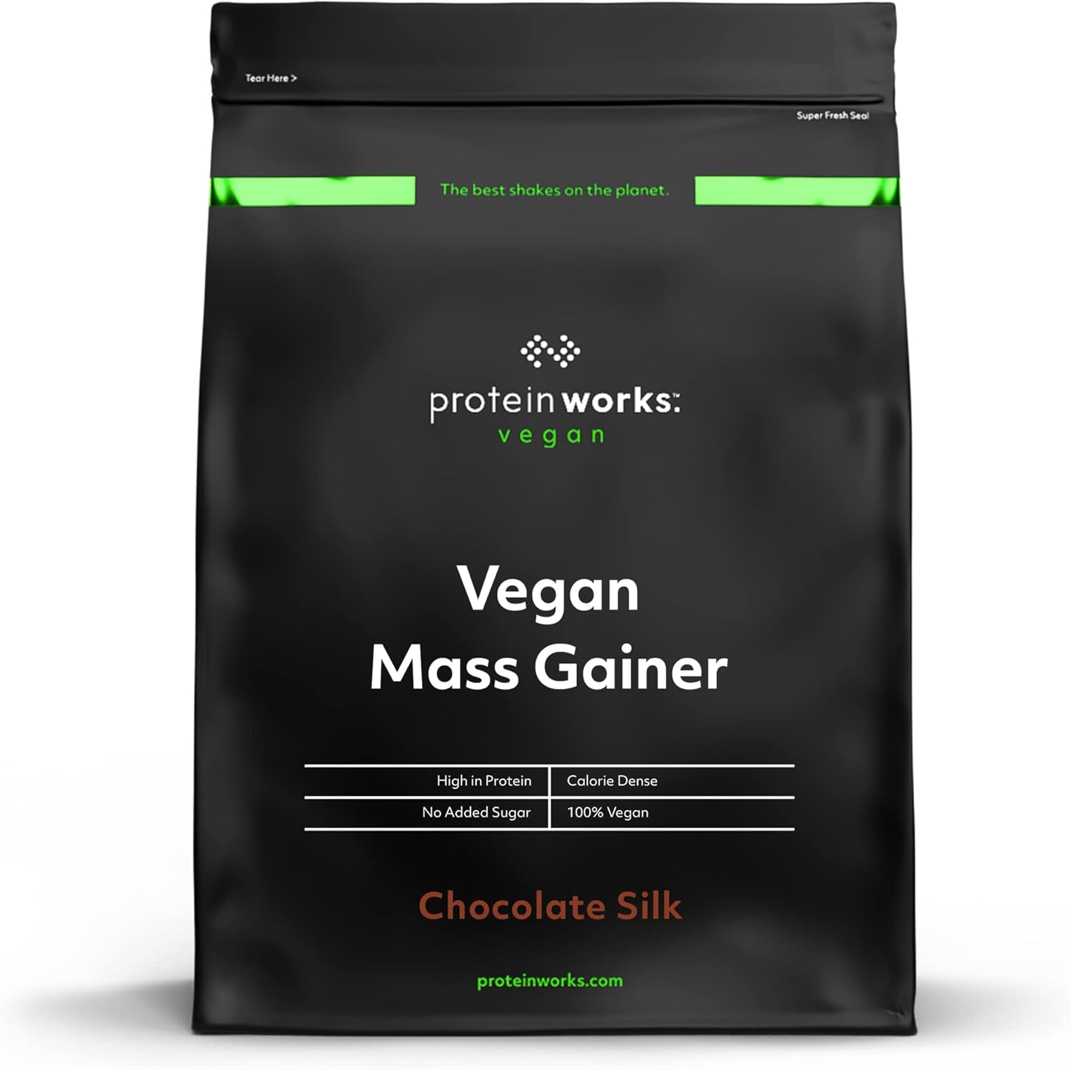 Gainer Vegan - 450 Calories par shake - Masse musculaire - Shake de protéines végétales - 16 Servings - Chocolat Onctueux - 2kg