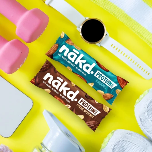 Nākd - Protein Paquet Assortiment - Barres Protéinées - 7g de Protéines Végétales - 100% d'Ingrédients Naturels - Sans Sucres Ajoutés - Vegan - 16 x 45g - 720g