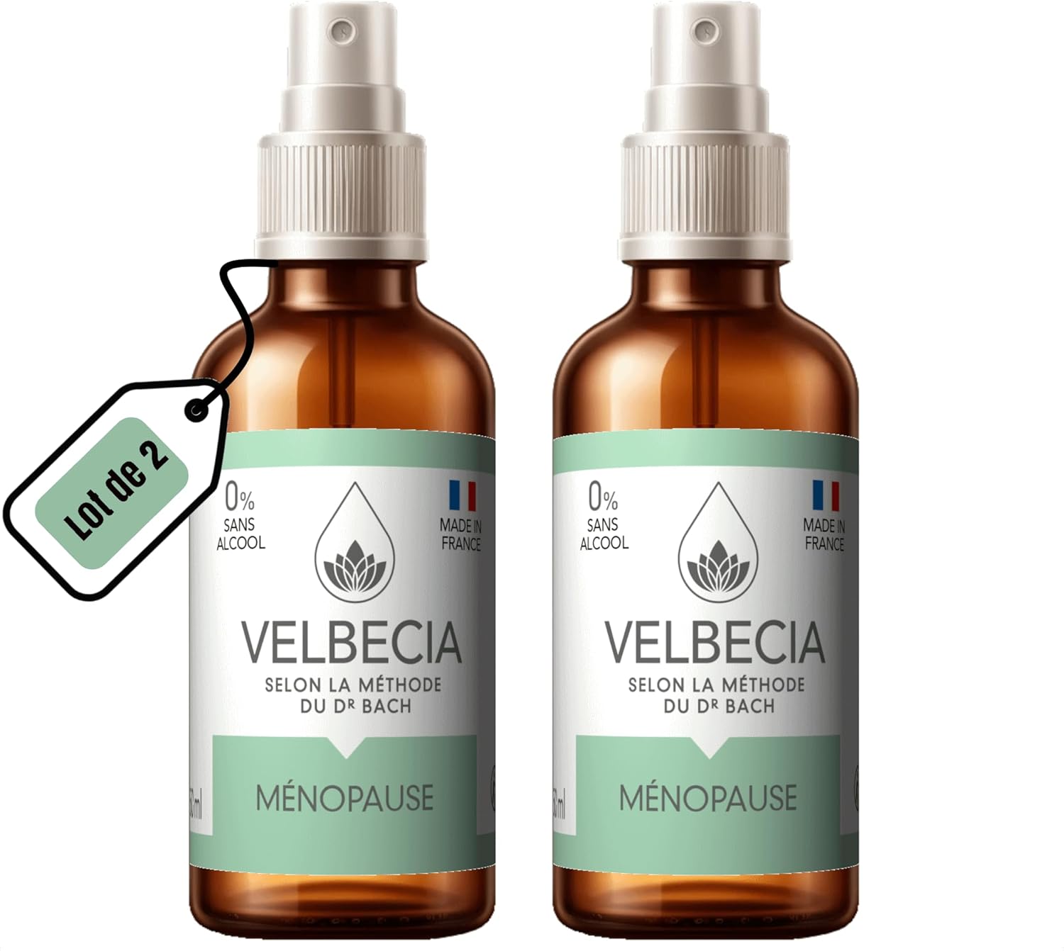 ® - Fleurs du Dr Bach Ménopause 50ml +1 OFFERT - SANS ALCOOL - Bouffées de chaleur, sommeil perturbé, sueurs nocturnes, irritabilité, sautes d’humeur - Spray Utilisation facile