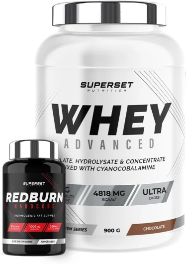 Programme Spécial Muscle Sec - 100% Whey Proteine Advanced 900g Chocolat - Redburn Hardcore