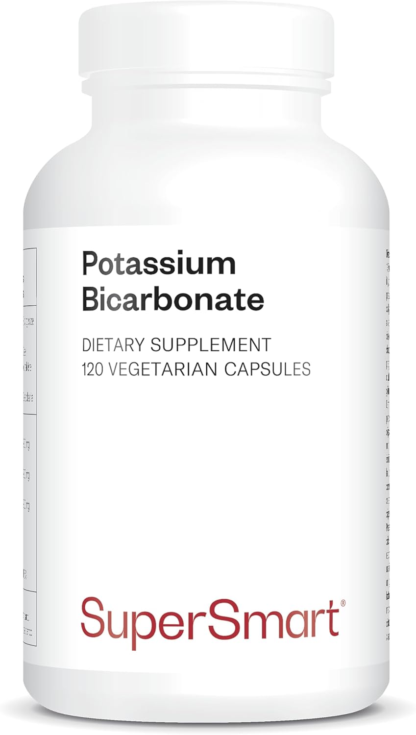 Bicarbonate de Potassium - Pression artérielle - Contribue à Optimiser le Système Nerveux et la Fonction Musculaire - Anti Fatigue - Vegan - Sans Gluten - Supersmart
