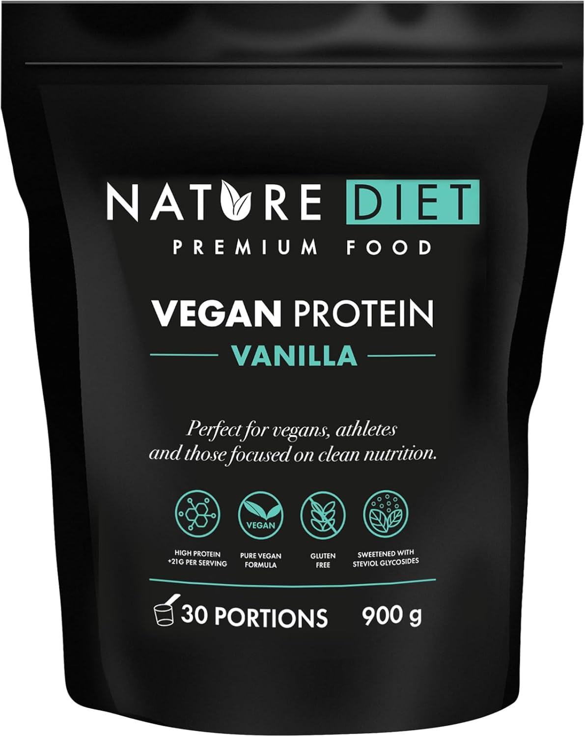Protéine Végane Vanille - 900 g - Riche en Protéines - 21,9 g de Protéines par Portion - 30 Portions - Mélange Pois & Chanvre - Formule Saine, Végétale & Sans Gluten