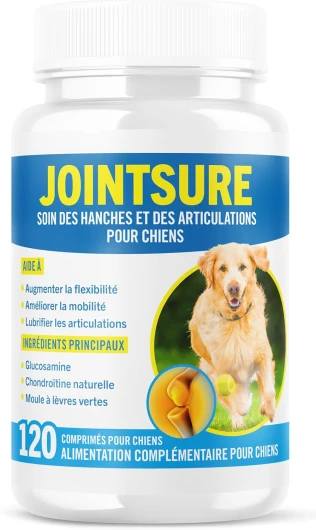 JOINTSURE SENIOR – boite de 120 Comprimés à base de glucosamine anti-inflammatoire pour arthrose chien - moule verte - aide à la mobilité articulaire, renforce les articulations - 120 comprimés senior
