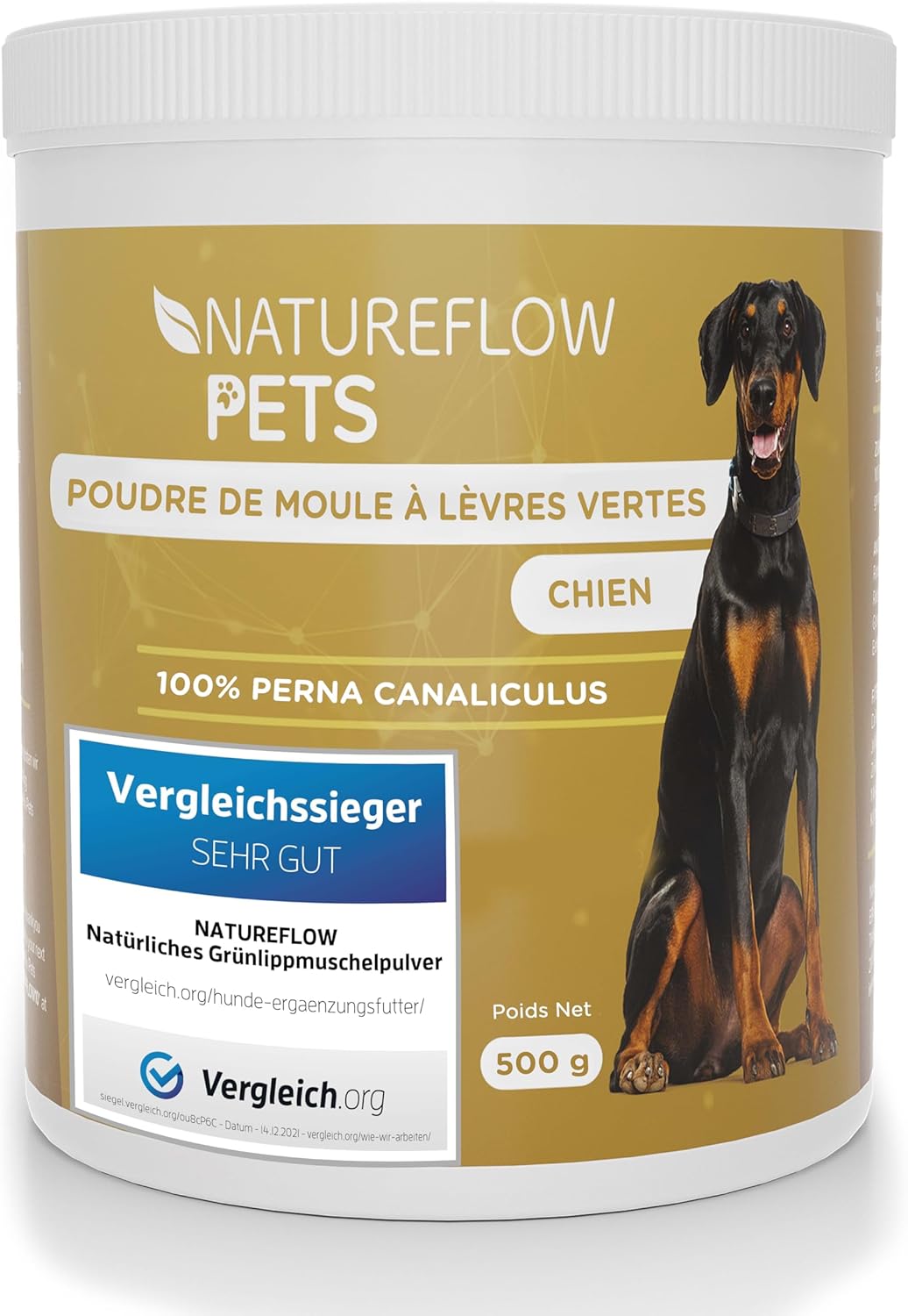Poudre de Moule Verte pour Chien 500g – Complément Alimentaire Naturelle pour la santé articulaire : Moule Verte, Poudre Moule Verte Chien, Poudre de Moule Verte pour Chien 500 g (Lot de 1)