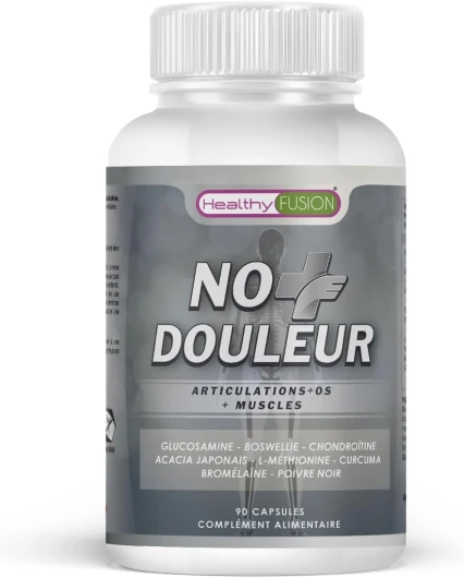 , No+Douleur - Puissant traitement anti-inflammatoire - Analgésique et régénérateur - Curcuma, Glucosamine, Chondroïtine - Éliminez la douleur - Formule efficace - 90 gélules