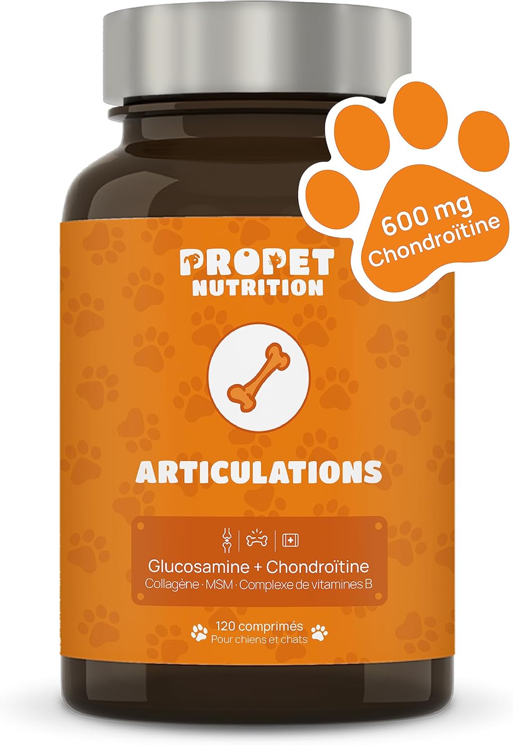 Traitement Arthrose Chien & Chat - Comprimés 100% Naturels - Anti Inflammatoire chien - Glucosamine Chondroïtine Chien + 10 Vitamines - 120 Comprimés - Aide à la Mobilité Articulaire - Articulation Chien 120 Gèlules
