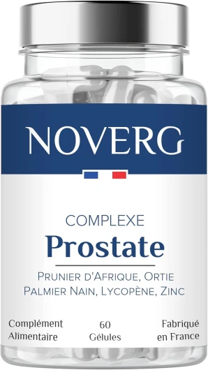 Complexe Prostate - Confort Urinaire Homme - Ortie, Palmier Nain et Prunier d’Afrique - Vegan - 60 Gélules - 30 Jours - Fabriqué en France, Anti-inflammatoire,Urinaires