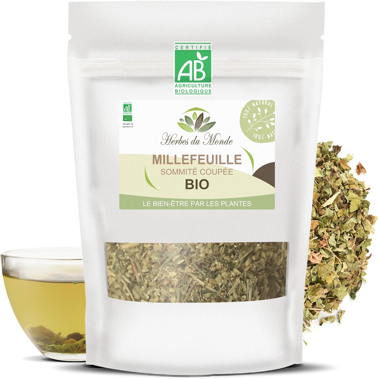 Tisane Achillée Millefeuille BIO 50g: Sommité Coupée Certifiée AB, Infusion Détox & Digestive, Soulage Menstruations, Anti-inflammatoire, Soutien Féminin - 1 sachet