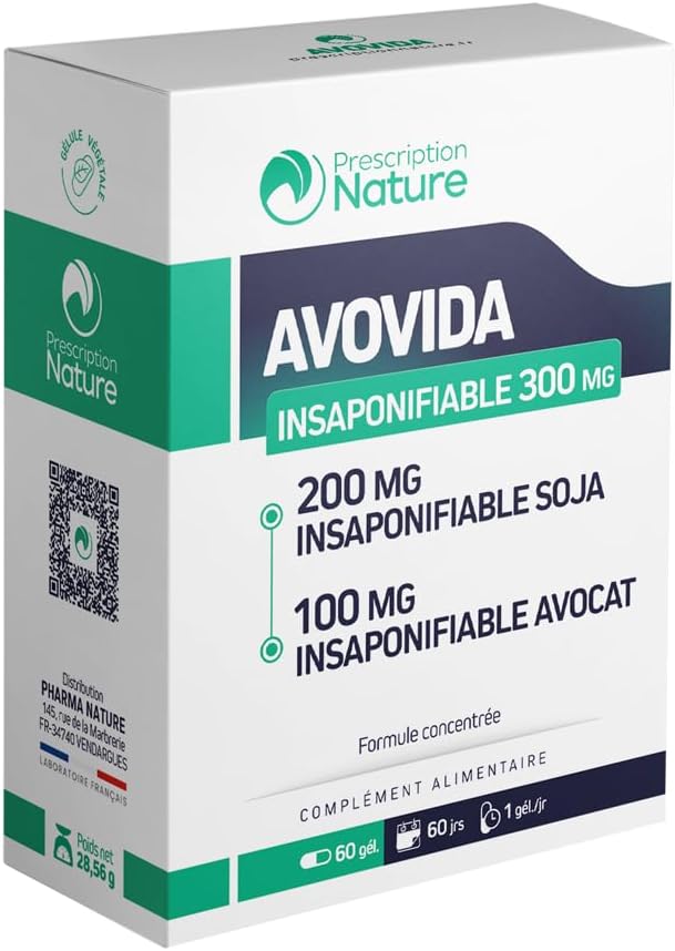 AVOVIDA - Complément Alimentaire à Base de Plantes - Graines de Soja et Extraits d’Avocat - Fabrication Française - 60 Gélules 60 unité (Lot de 1)