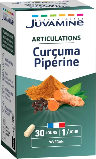 Articulations - Curcuma Piperine - Vegan - Programme 1 Mois - 30 Gélules Curcuma 30 unité (Lot de 1)