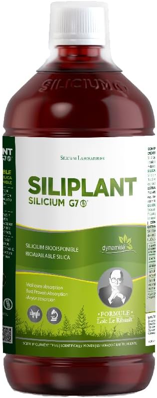 Siliplant Formule améliorée - Complément de Silicium Liquide pour Peau Cheveux Ongles - Accélère la Pousse des Cheveux et Ongles - Collagène Natif Os Articulations et Dents - Traitement 33 j.