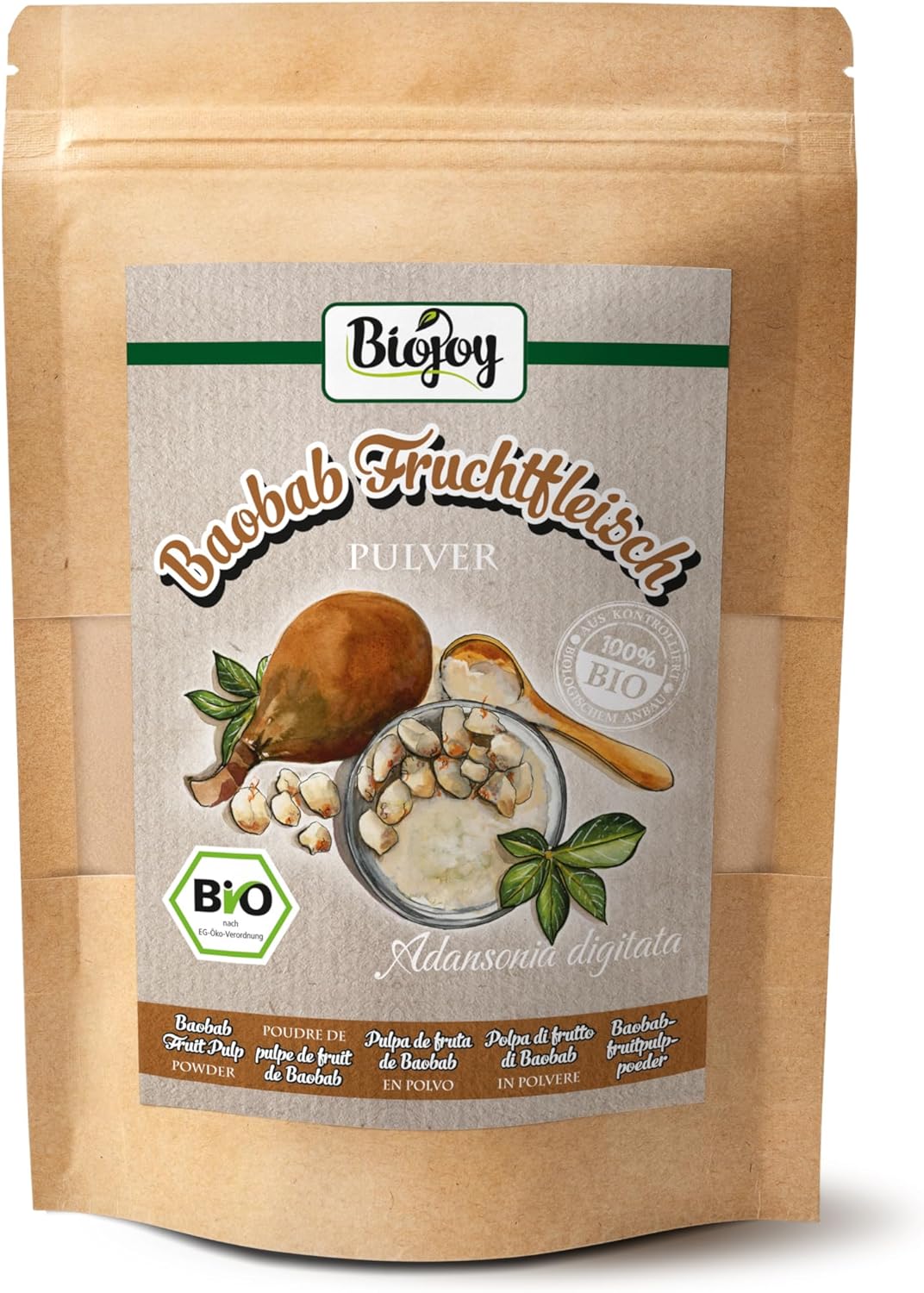 Poudre de Baobab BIO (250 g), crue et moulue, sans additifs (Adansonia digitata)