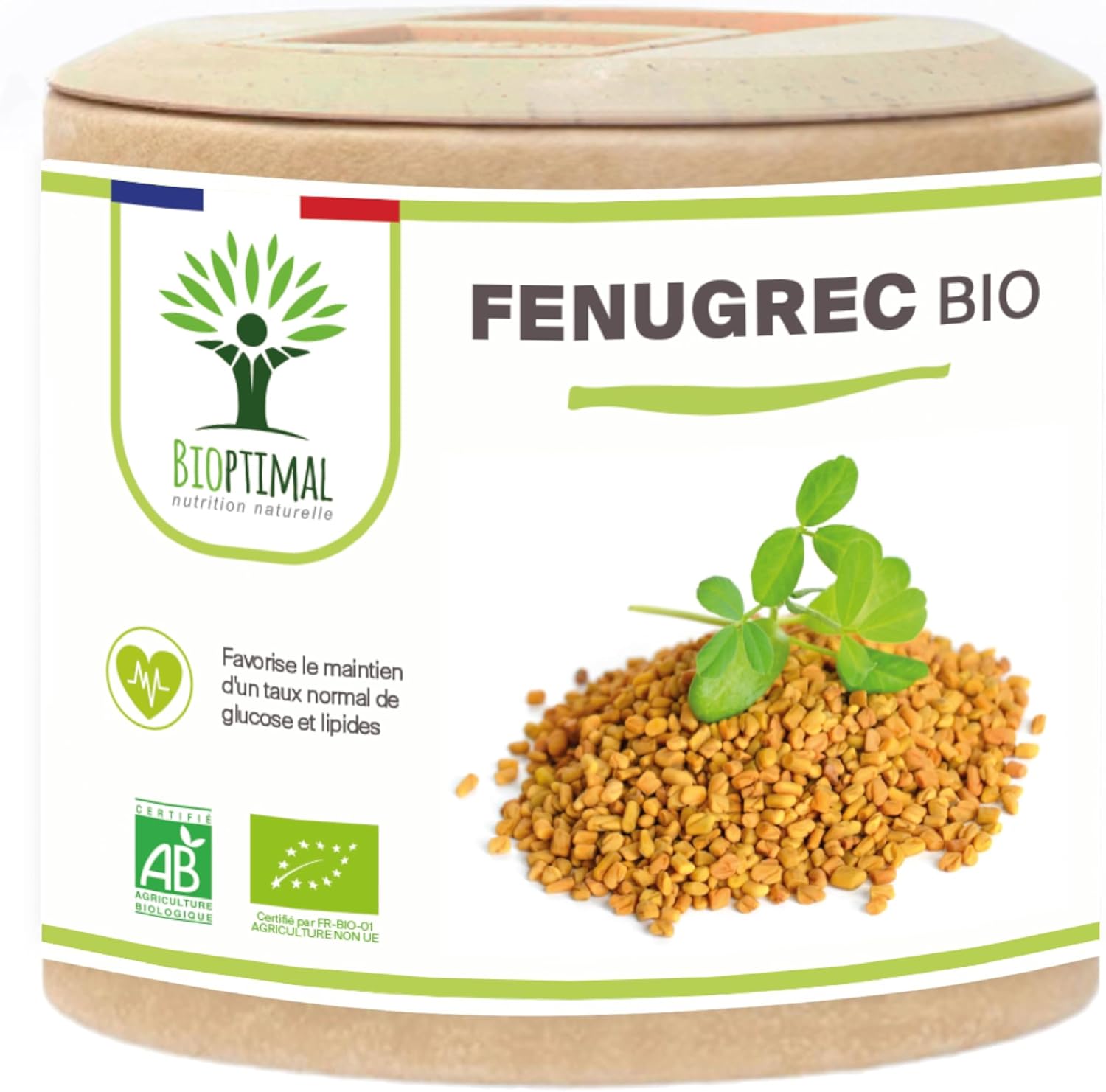 Fenugrec Bio - Appétit et Prise de Poids - Régule le Taux de Glucose - Favorise la Lactation - Sans Additifs - 310mg de Poudre de graine - Fabriqué en France - Certifié Ecocert - 60 Gélules 60 unité (Lot de 1)