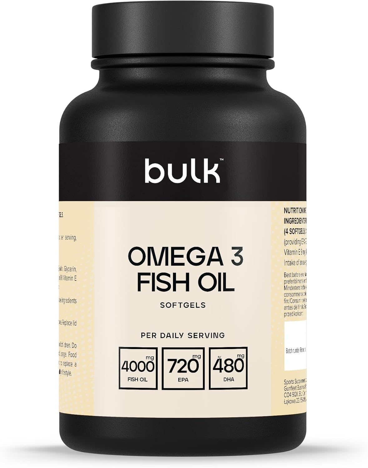 Gélules d'huile de poisson oméga 3, 1000 mg, paquet de 90, l'emballage peut varier 90 gélules molles 90 unité (Lot de 1)