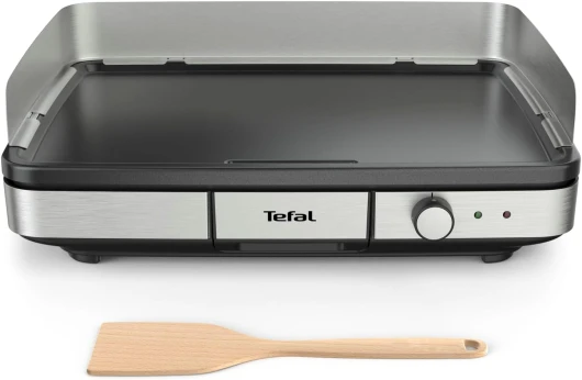 Maxi Plancha électrique extérieur et intérieur format XXL10/12 Personnes avec protection contre les éclaboussures et Thermostat réglable Inox CB690D12