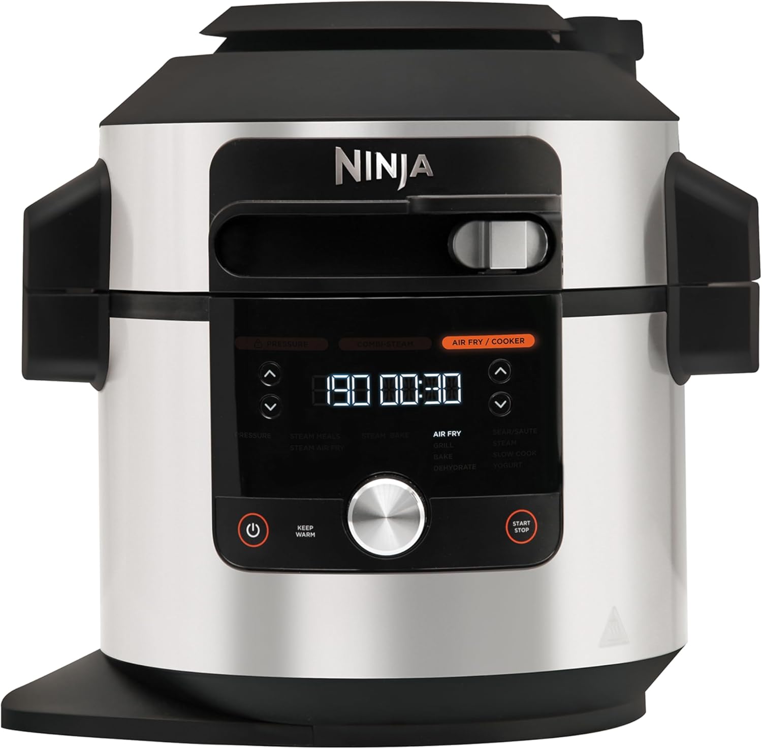 Multicuiseur Foodi MAX Air Fryer, SmartLid, 12 fonctions de cuisson, 7.5L, Autocuiseur 12 en 1, Cuisson sous pression, Friture à l'air, Cuisson lente et plus, Acier inoxydable, OL650EU Multicuiseur MAX 12-en-1, 7.5L Acier Inoxydable