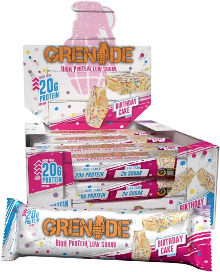Barre Hyperprotéinée à Faible Teneur en Glucides - Birthday Cake, 12 x 60 g