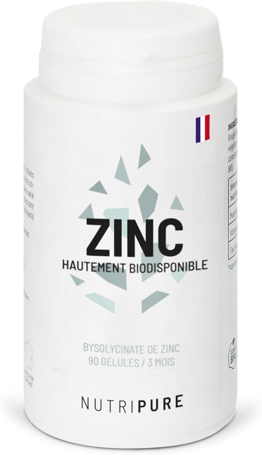 Zinc Bisglycinate 15 mg Haute Qualité ALBION® - Haute Absorption - Antioxydant, Renfort Système Immunitaire, Haute Biodisponibilité - 90 Gélules Végétales - Vegan - Made in France