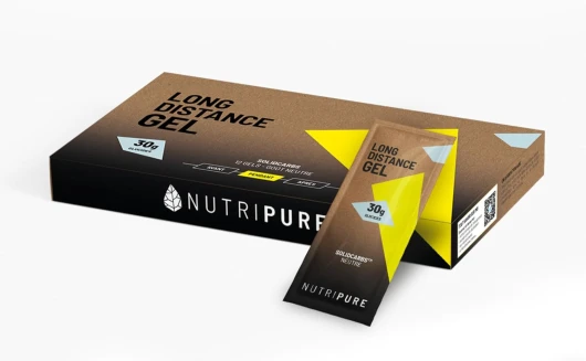 Gel Énergétique Longue Distance - Goût Neutre - Haute Tolérance Digestive - Sans Conservateurs - 30g de Glucides - Sport d’Endurance (Course, Trail, Vélo, Triathlon) - 1 étui(12 gels)