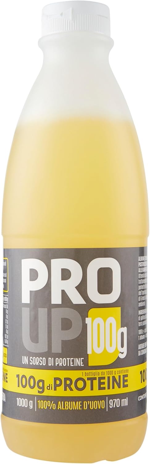 Bouteille individuelle de blanc d'oeuf PROUP de 1 kg avec 100 g de protéines - De poules élevées à la terre - Se conserve à température ambiante