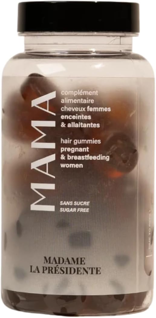 Mama - Complément Alimentaire Cheveux pour Femmes Enceintes et Allaitantes - Accélère la Pousse des Cheveux - Gummies Vegan - Avec Vitamine B8, Vitamine C et Vitamine D - 60 Gummies