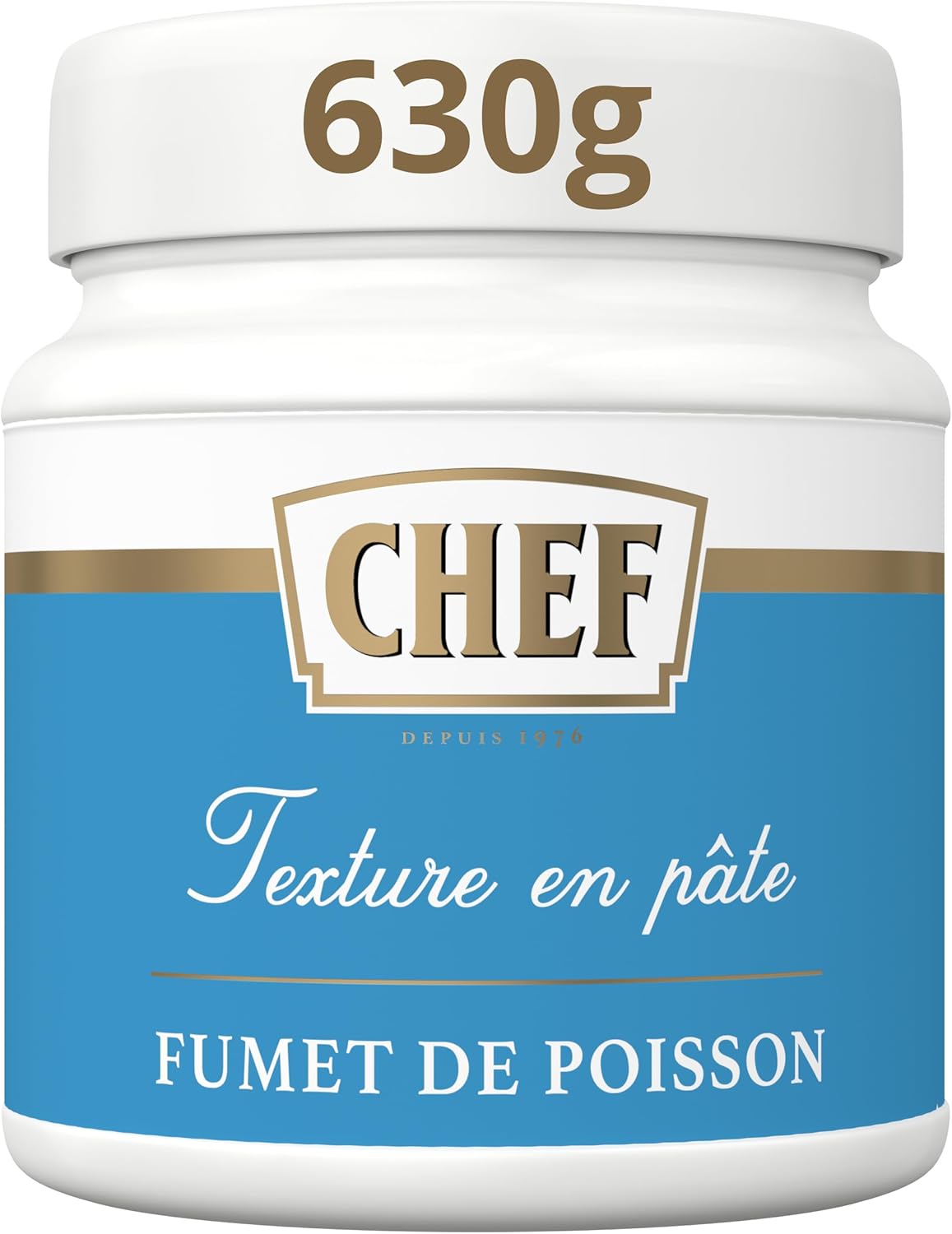 Fumet de Poisson Premium - Pâte Concentrée à Base d'Extrait de Poisson Blanc - Gain de temps en Cuisine - Aide Culinaire, Sauce, Fonds, Fumet - Pot de 630g pour 9L à 15L Fumet de Poisson 630g