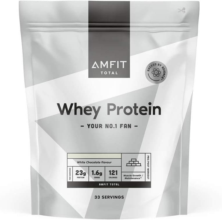 Amfit Whey Protein 1kg - White Chocolate Flavour Chocolat Blanc 1 kg (Lot de 1)