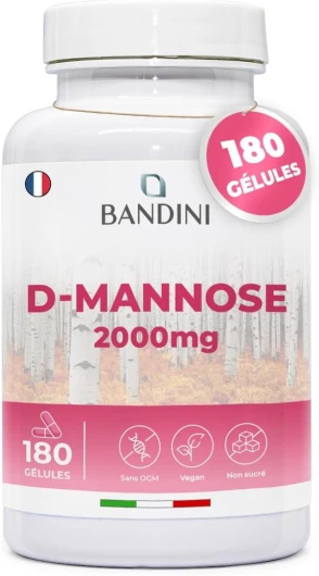 ® D-Mannose Pur 2000mg par Dose Quotidienne,180 Gélules 100% Végétalien, Améliore la Santé des Voies Urinaires, Capsules pour combattre la Cystite, Pour Femmes et Hommes, Biodisponible 200 g (Lot de 1)