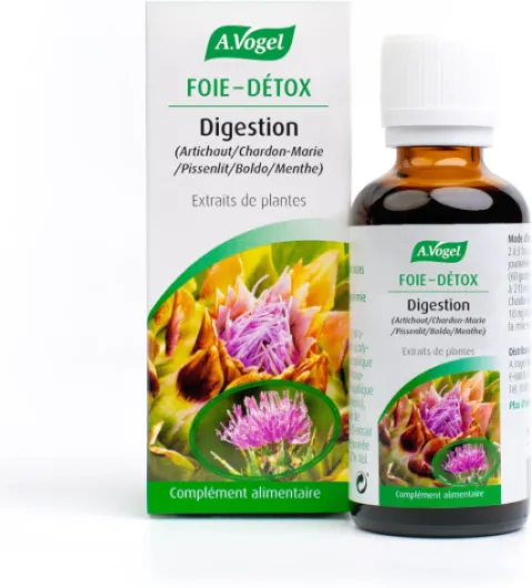 A.VOGEL- Complément Alimentaire Digestion - Foie détox - Réduit les ballonnements et les reflux acides - Extrait de plantes de chardon-marie, artichaut, pissenlit - Principes actifs végétaux -50ml