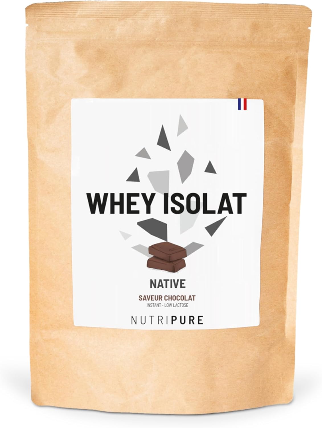 Whey Isolate Native en Poudre - Complément Alimentaire à base de Protéines de lait - Développement Musculaire & Musculation - 80% Protéines, 16% BCAA, 34% EAA - Chocolat - 750 gr - France