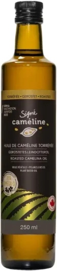 , Huile de Cameline torréfiée pressée à froid, 250 ml - Notes d'huile de sésame et de noisettes grillées, cuisine asiatique, nouilles ramen, sushi, sautés - Produit du Canada - 250 ml (Lot de 1)