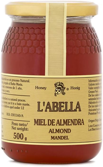 L’abella Mel - Miel d’amande - Miel naturel récolté en Espagne (500gr) 500 g (Lot de 1)